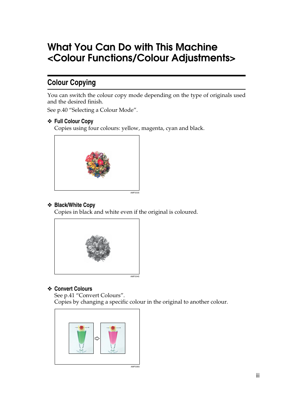 Colour copying | Ricoh Aficio MP C3500 User Manual | Page 5 / 212