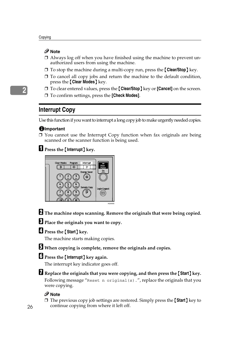 Interrupt copy | Ricoh Aficio MP C3500 User Manual | Page 50 / 212