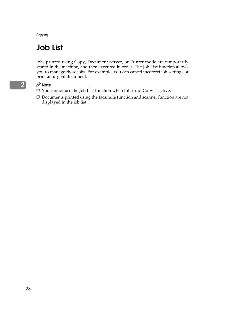 Job list, 2job list | Ricoh Aficio MP C3500 User Manual | Page 52 / 212
