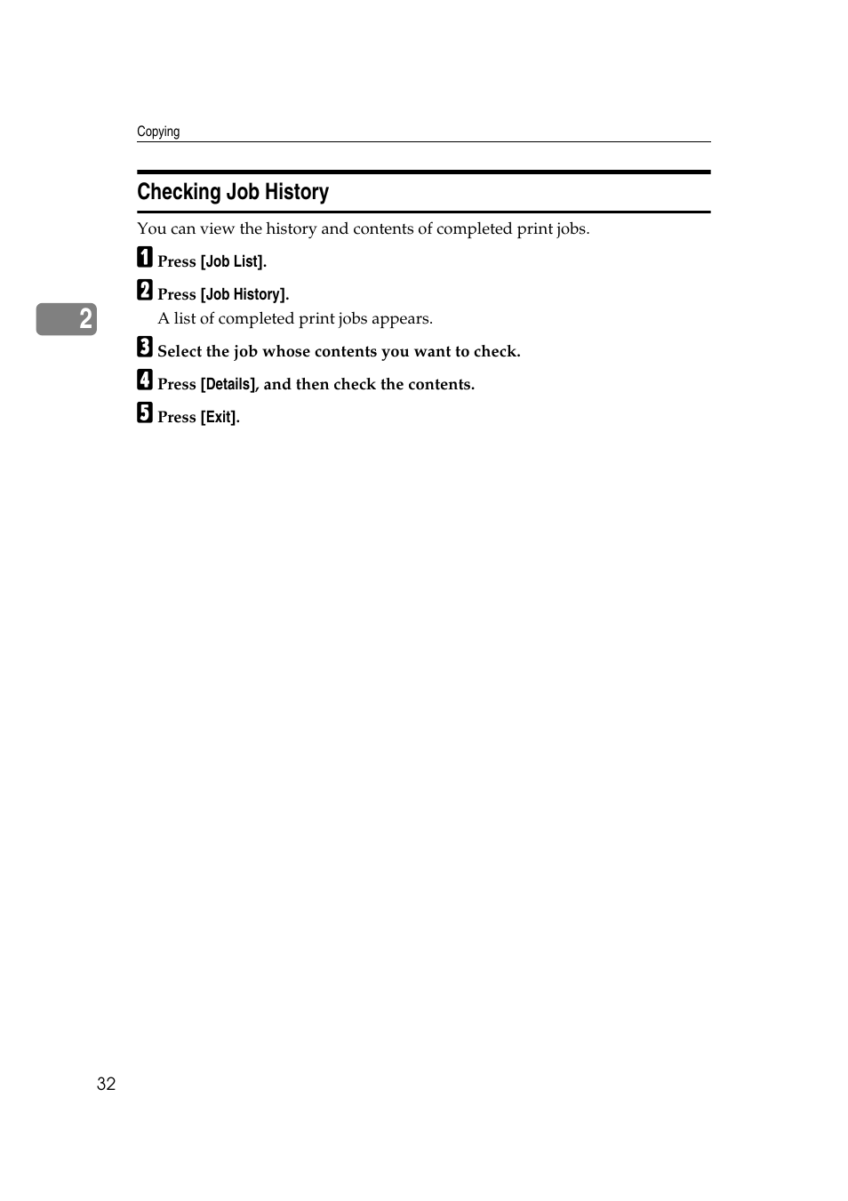 Checking job history | Ricoh Aficio MP C3500 User Manual | Page 56 / 212