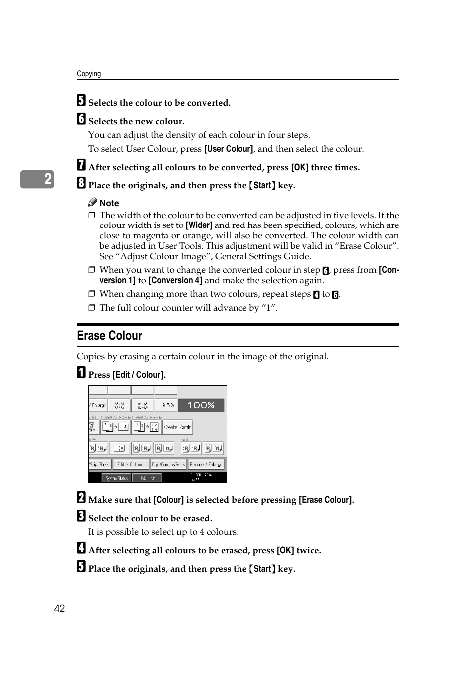 Erase colour | Ricoh Aficio MP C3500 User Manual | Page 66 / 212