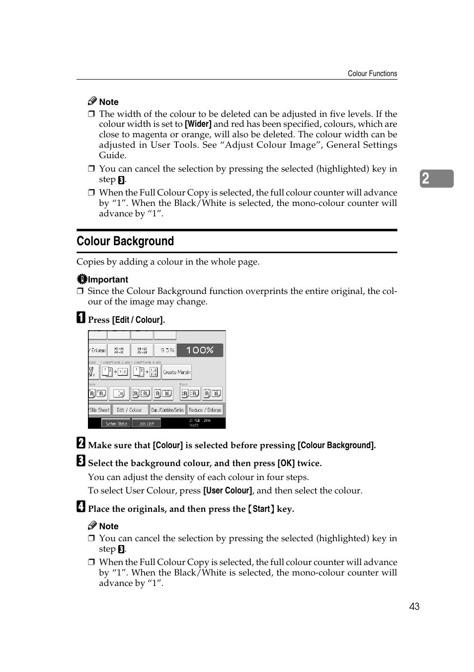 Colour background | Ricoh Aficio MP C3500 User Manual | Page 67 / 212