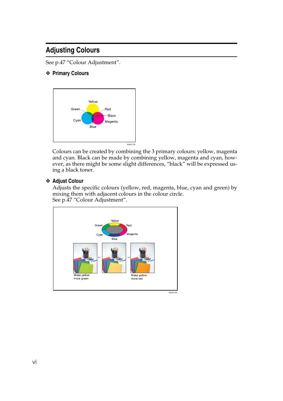 Adjusting colours | Ricoh Aficio MP C3500 User Manual | Page 8 / 212