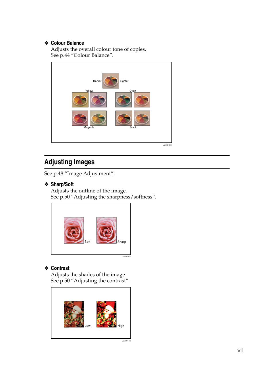 Adjusting images | Ricoh Aficio MP C3500 User Manual | Page 9 / 212