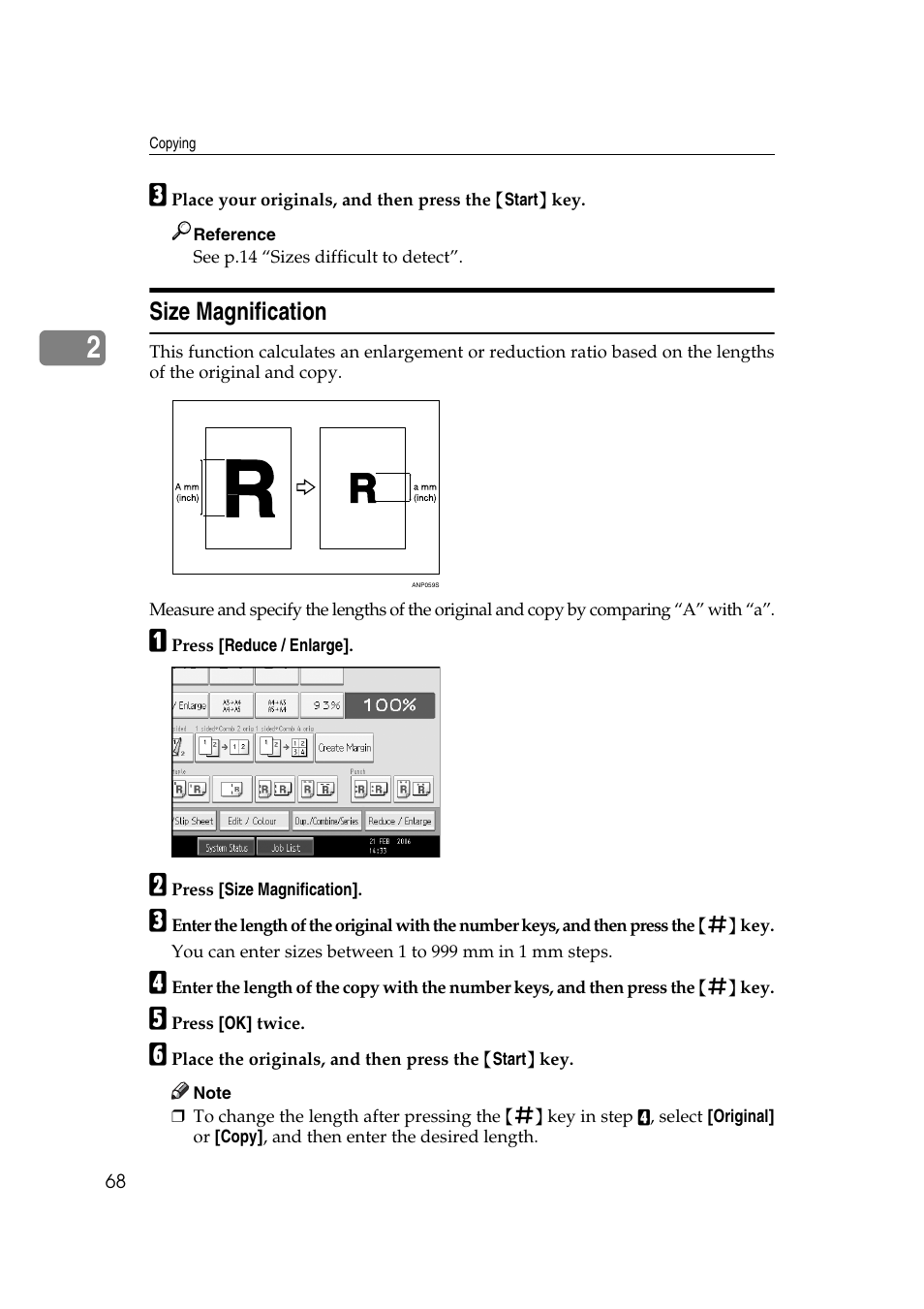 Size magnification | Ricoh Aficio MP C3500 User Manual | Page 92 / 212