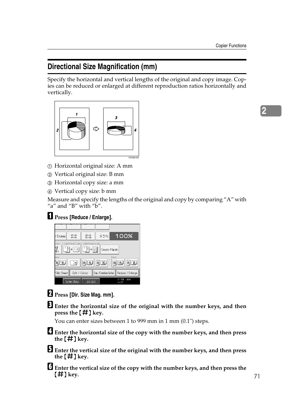 Directional size magnification (mm) | Ricoh Aficio MP C3500 User Manual | Page 95 / 212