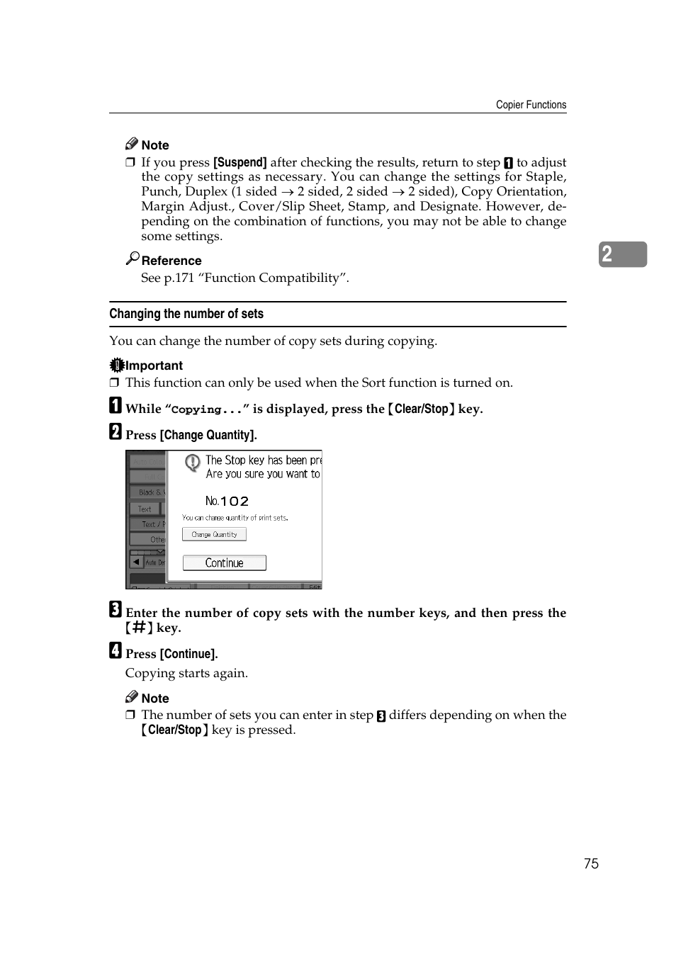 Changing the number of sets | Ricoh Aficio MP C3500 User Manual | Page 99 / 212