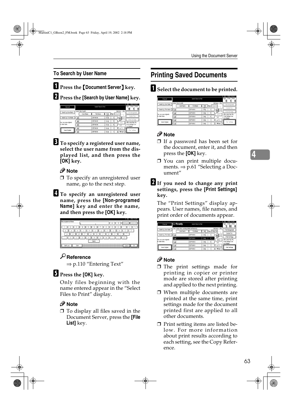 Printing saved documents | Ricoh 1075 User Manual | Page 77 / 202