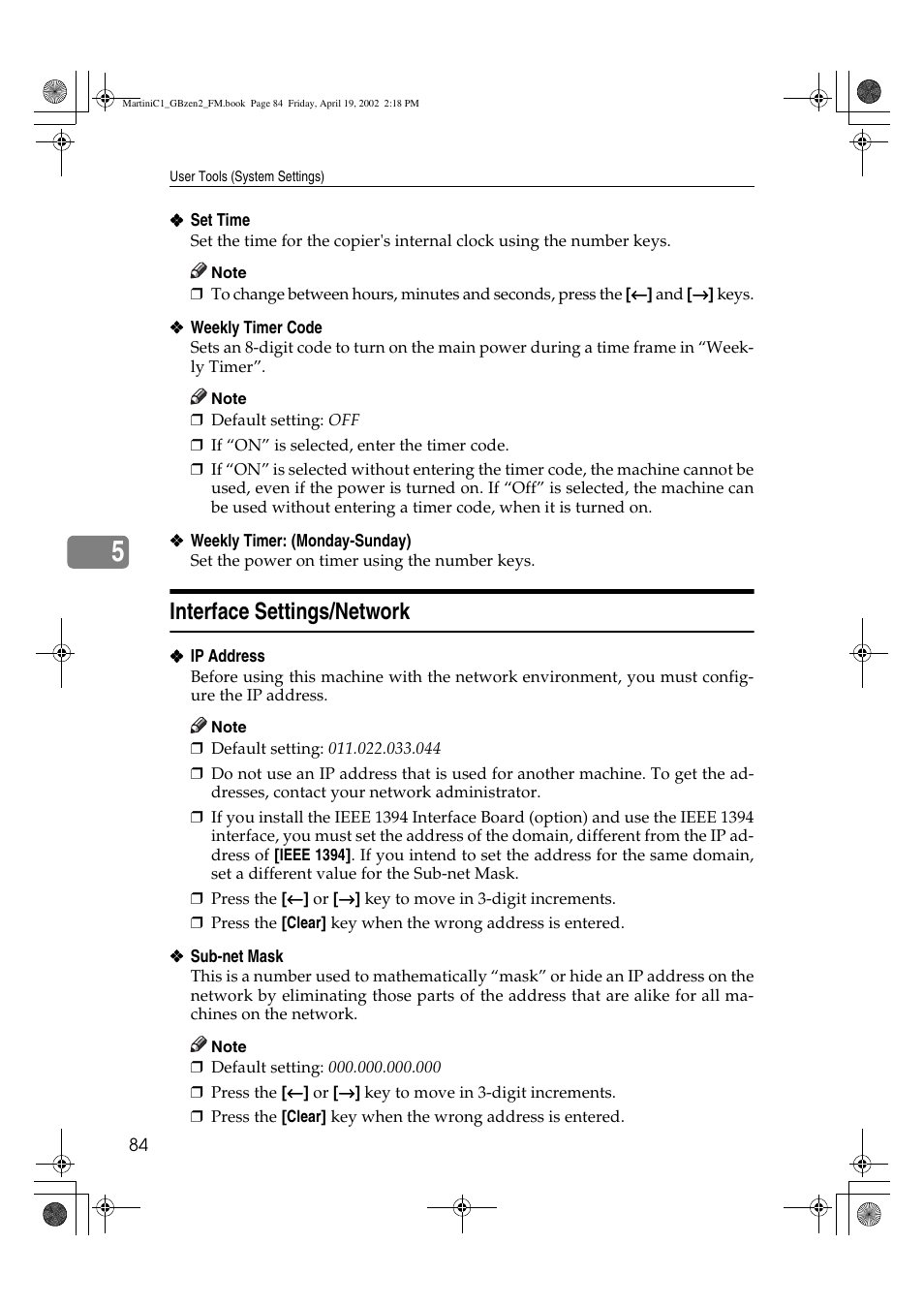 Interface settings/network | Ricoh 1075 User Manual | Page 98 / 202