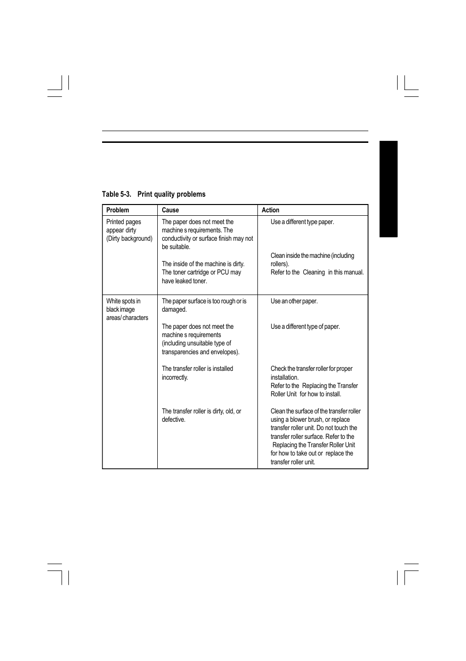 Print qu ality problem s, Print quality problems | Ricoh AFICIO MP01 User Manual | Page 121 / 152