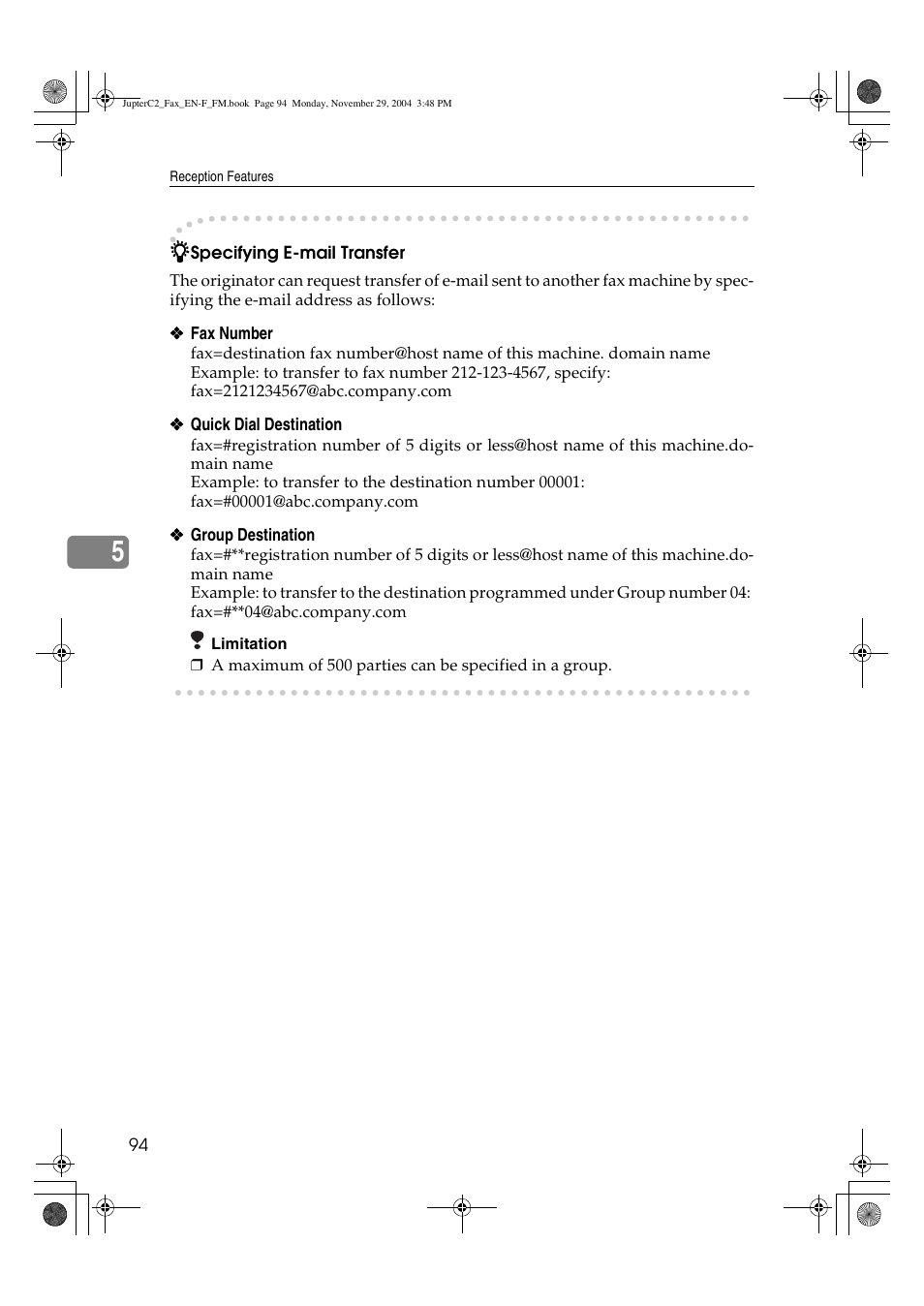 Ricoh Facsimile User Manual | Page 104 / 228