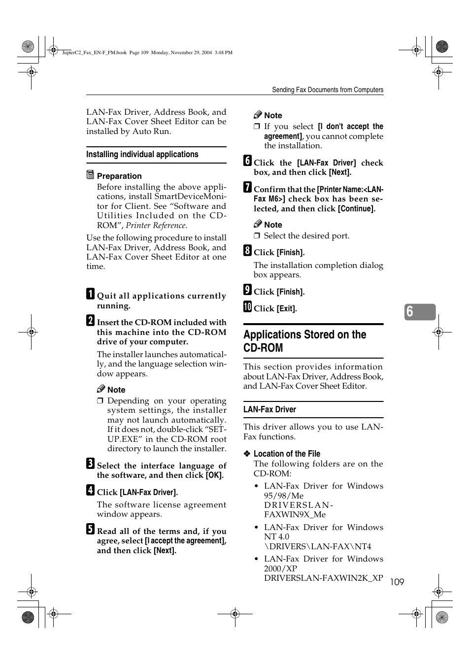 Applications stored on the cd-rom | Ricoh Facsimile User Manual | Page 119 / 228