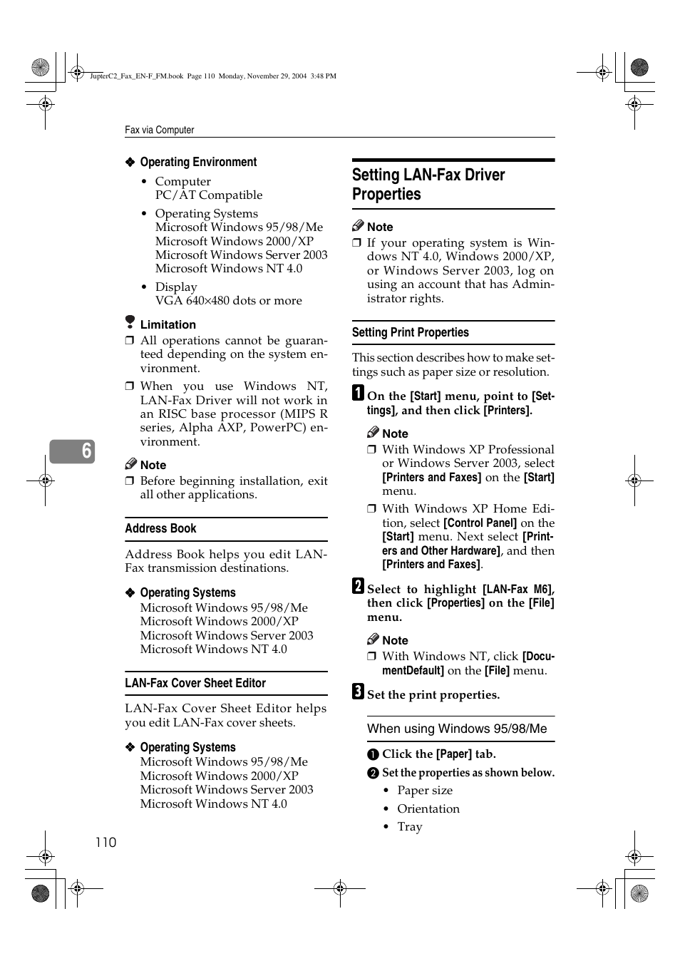 Setting lan-fax driver properties | Ricoh Facsimile User Manual | Page 120 / 228