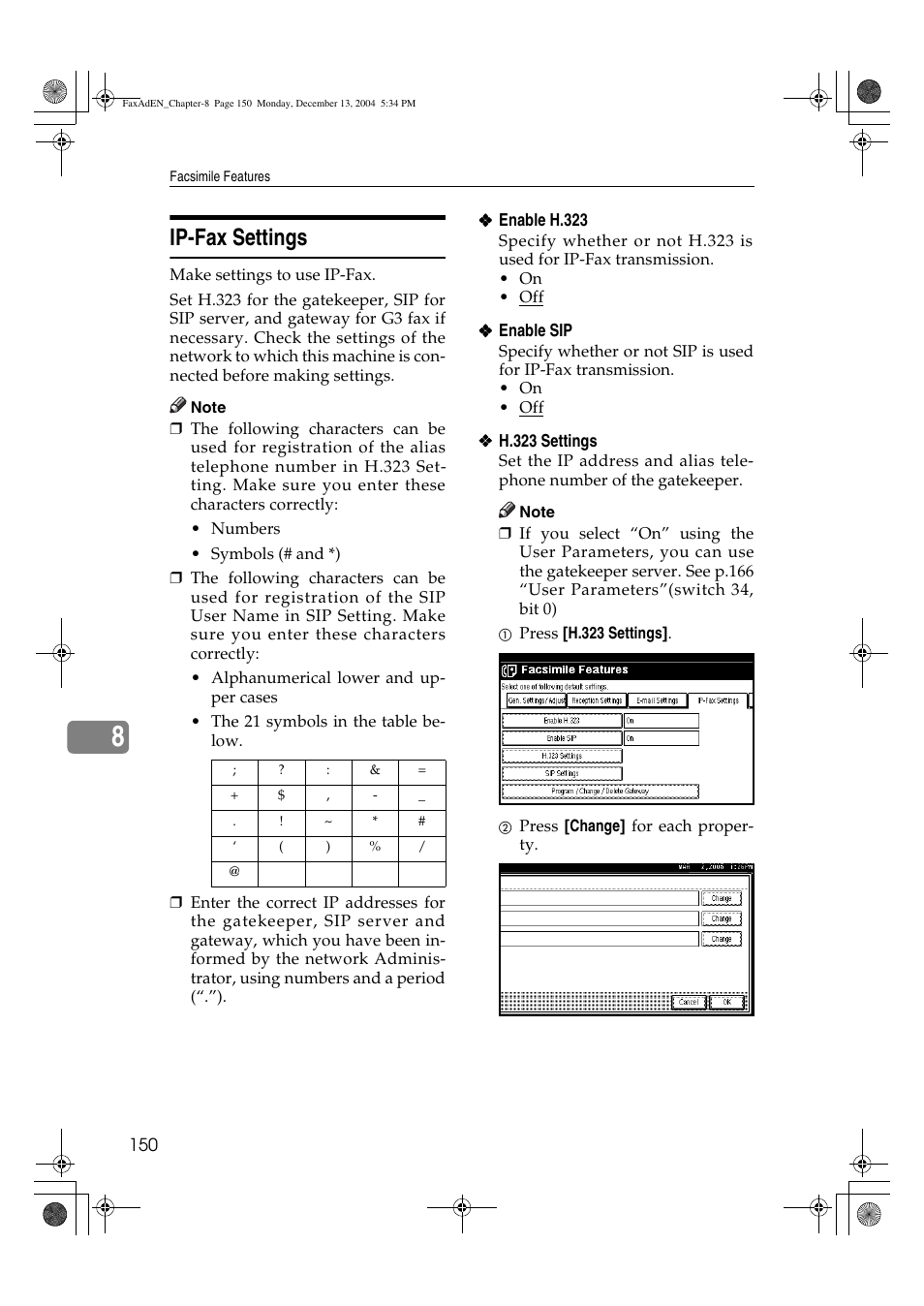 Ip-fax settings | Ricoh Facsimile User Manual | Page 160 / 228