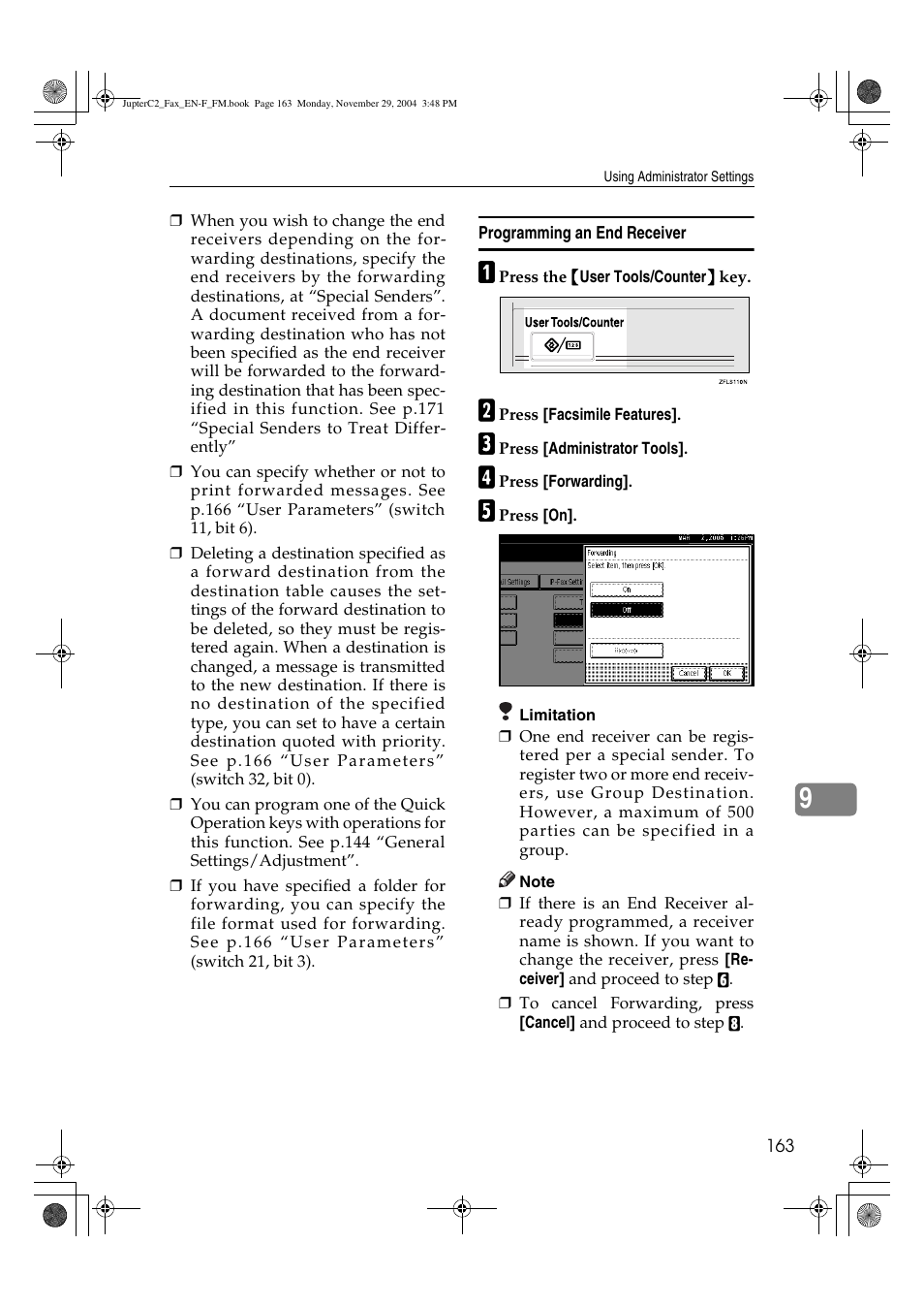 Ricoh Facsimile User Manual | Page 173 / 228