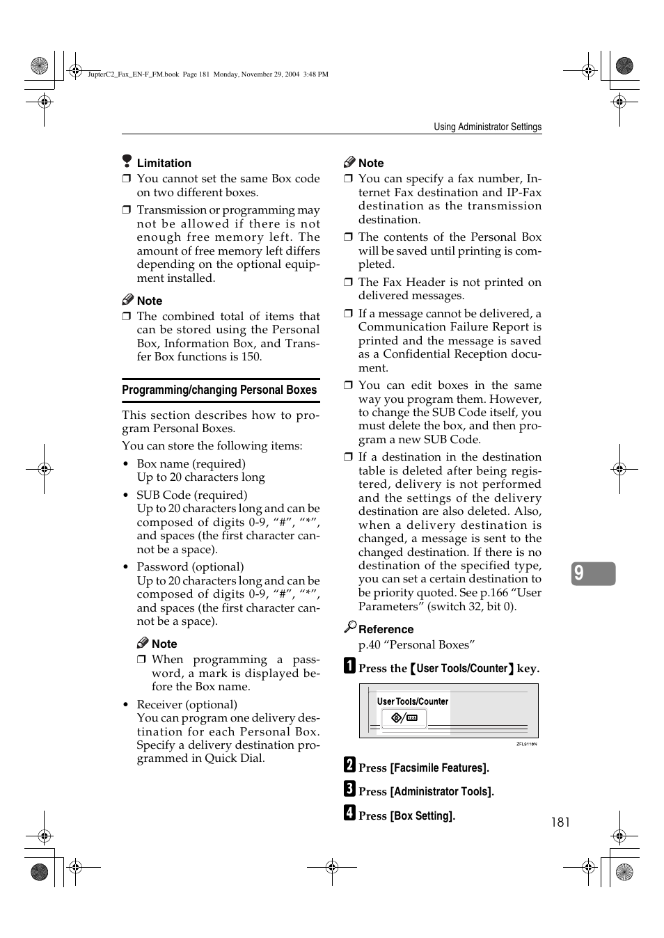 Ricoh Facsimile User Manual | Page 191 / 228