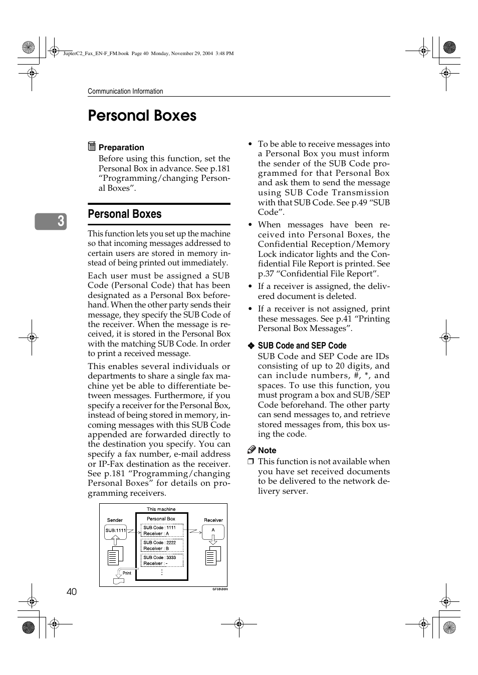 3personal boxes, Personal boxes | Ricoh Facsimile User Manual | Page 50 / 228