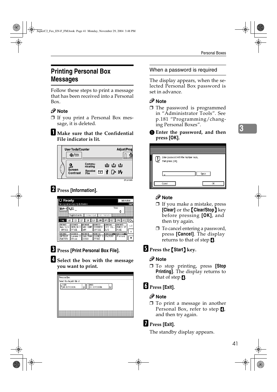 Printing personal box messages | Ricoh Facsimile User Manual | Page 51 / 228