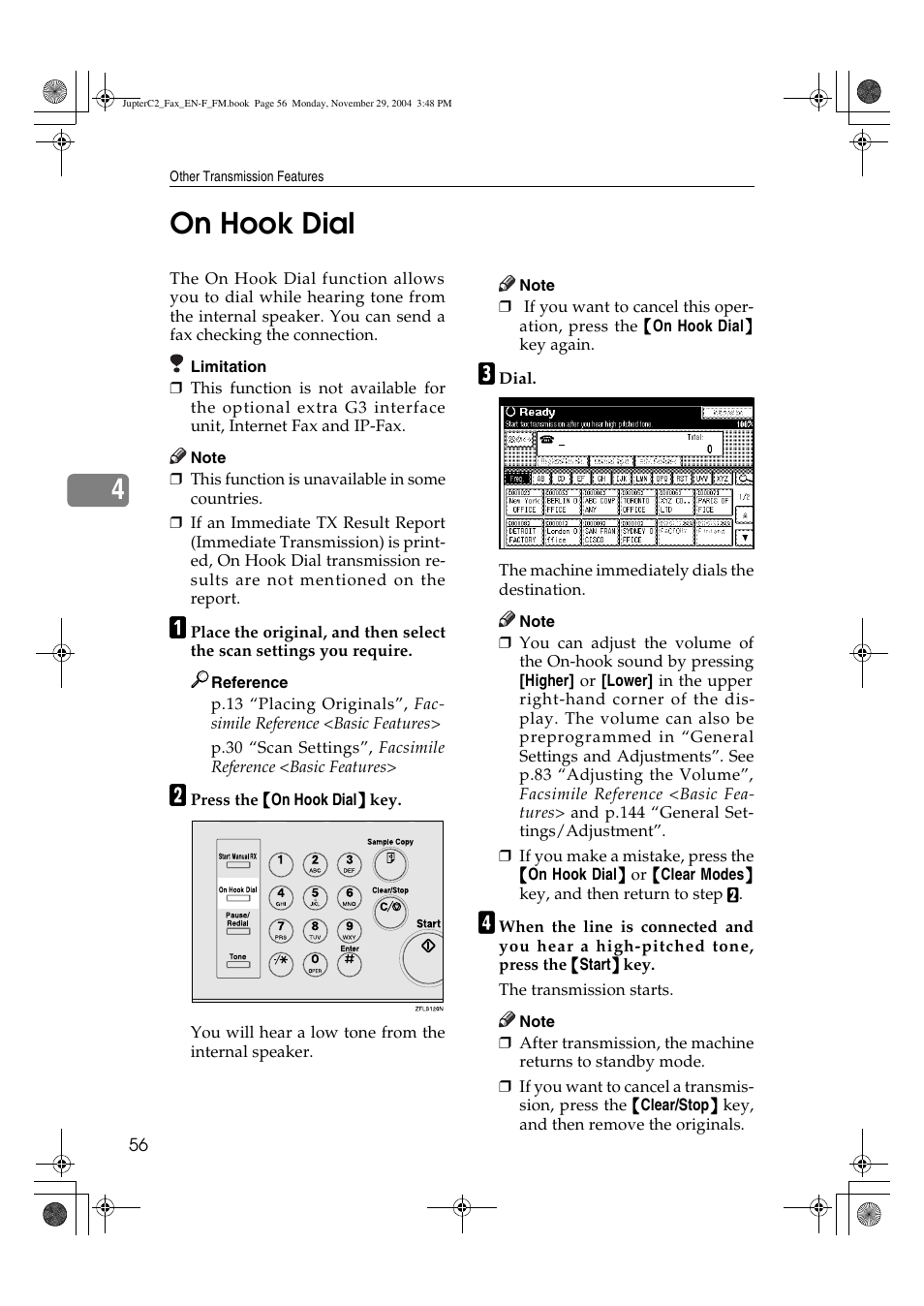 4on hook dial | Ricoh Facsimile User Manual | Page 66 / 228