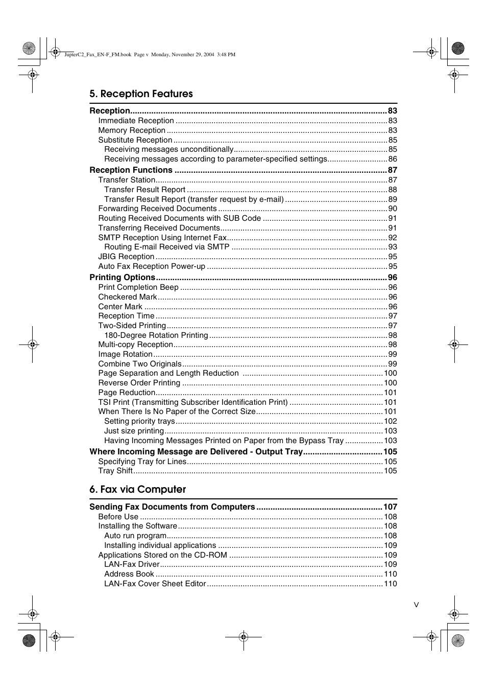 Reception features, Fax via computer | Ricoh Facsimile User Manual | Page 7 / 228