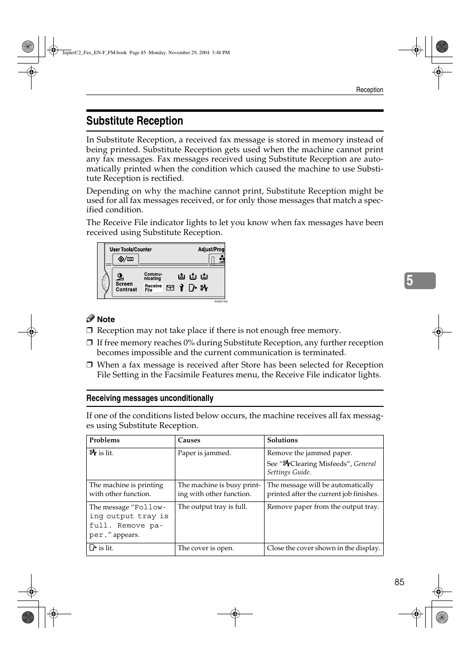 Substitute reception | Ricoh Facsimile User Manual | Page 95 / 228