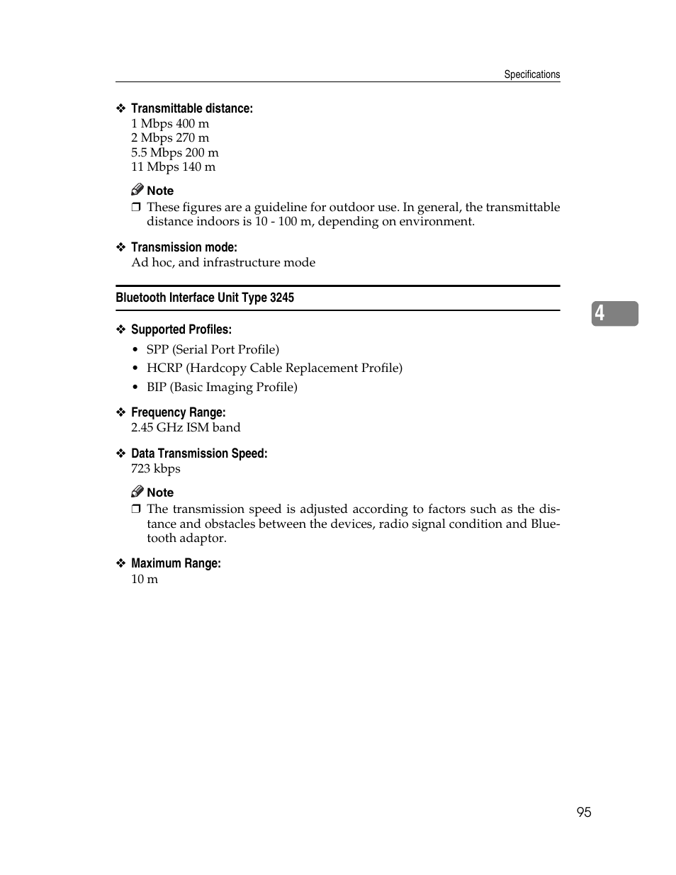 Bluetooth interface unit type 3245 | Ricoh Type 2500 User Manual | Page 101 / 106