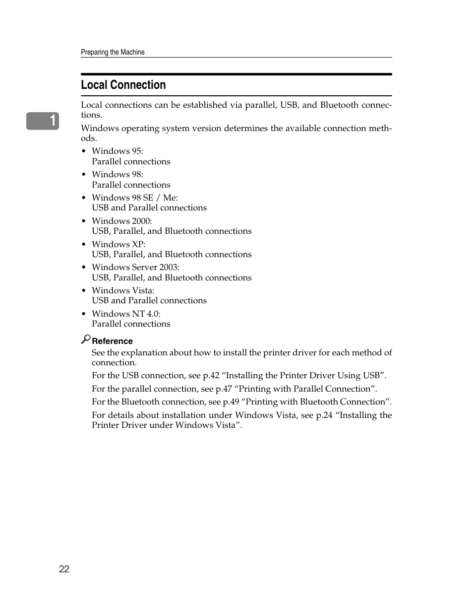 Local connection | Ricoh Type 2500 User Manual | Page 28 / 106