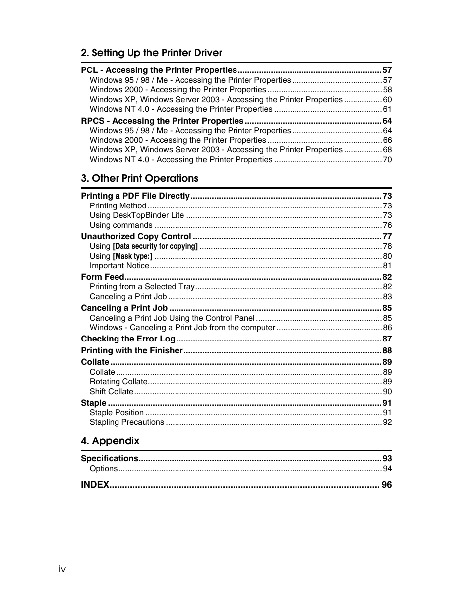 Ricoh Type 2500 User Manual | Page 6 / 106