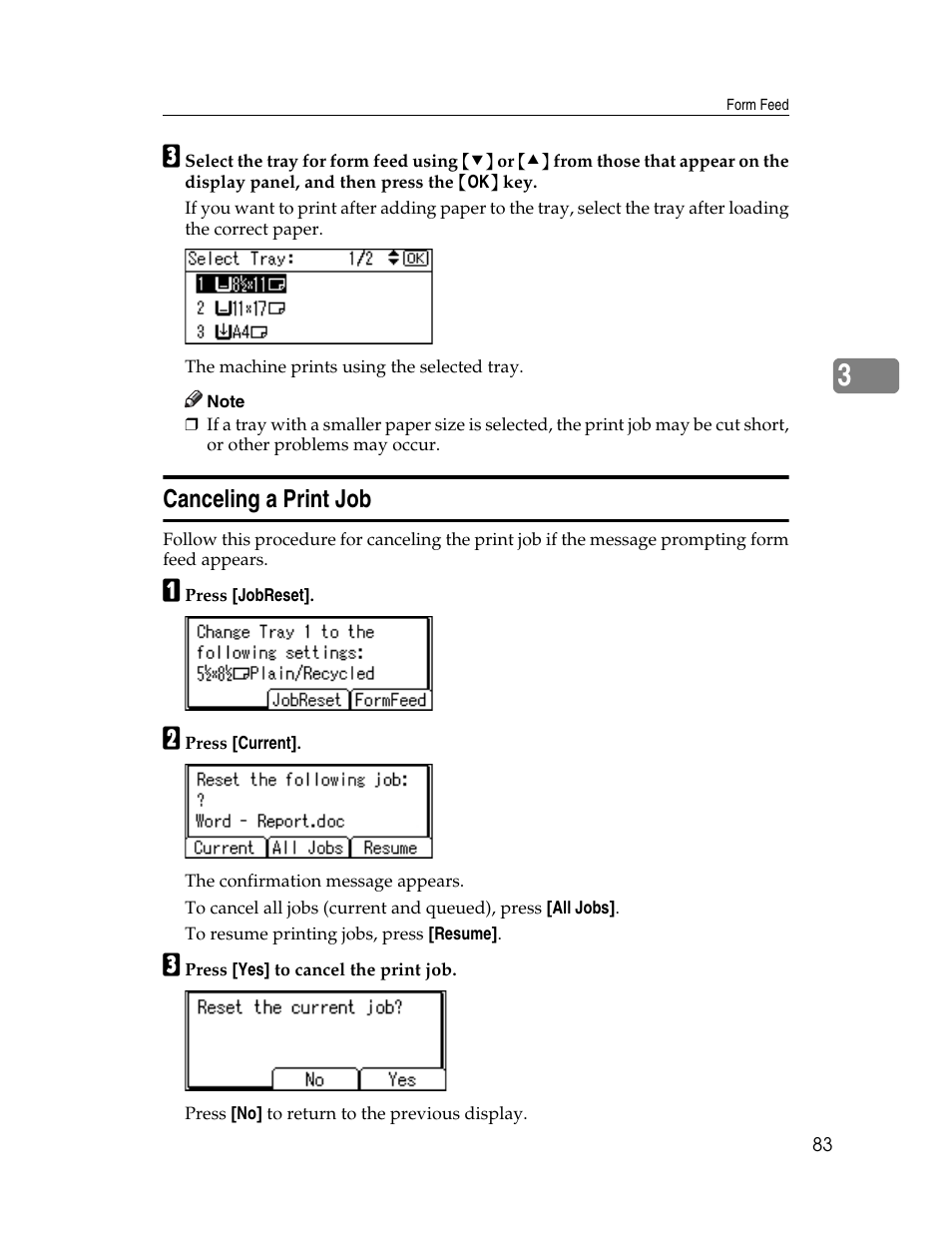 Canceling a print job | Ricoh Type 2500 User Manual | Page 89 / 106
