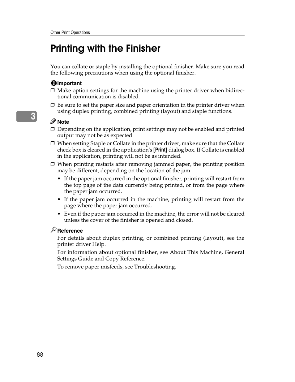 Printing with the finisher, 3printing with the finisher | Ricoh Type 2500 User Manual | Page 94 / 106