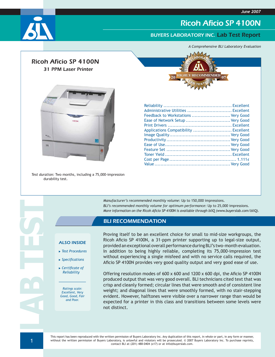 Ricoh Aficio SP 4100N User Manual | 18 pages
