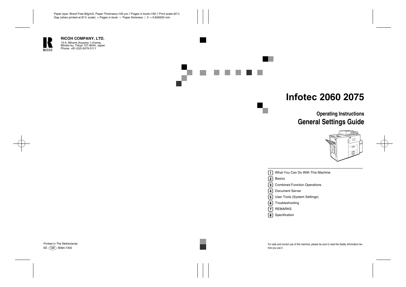 Ricoh Aficio 2075 User Manual | 195 pages