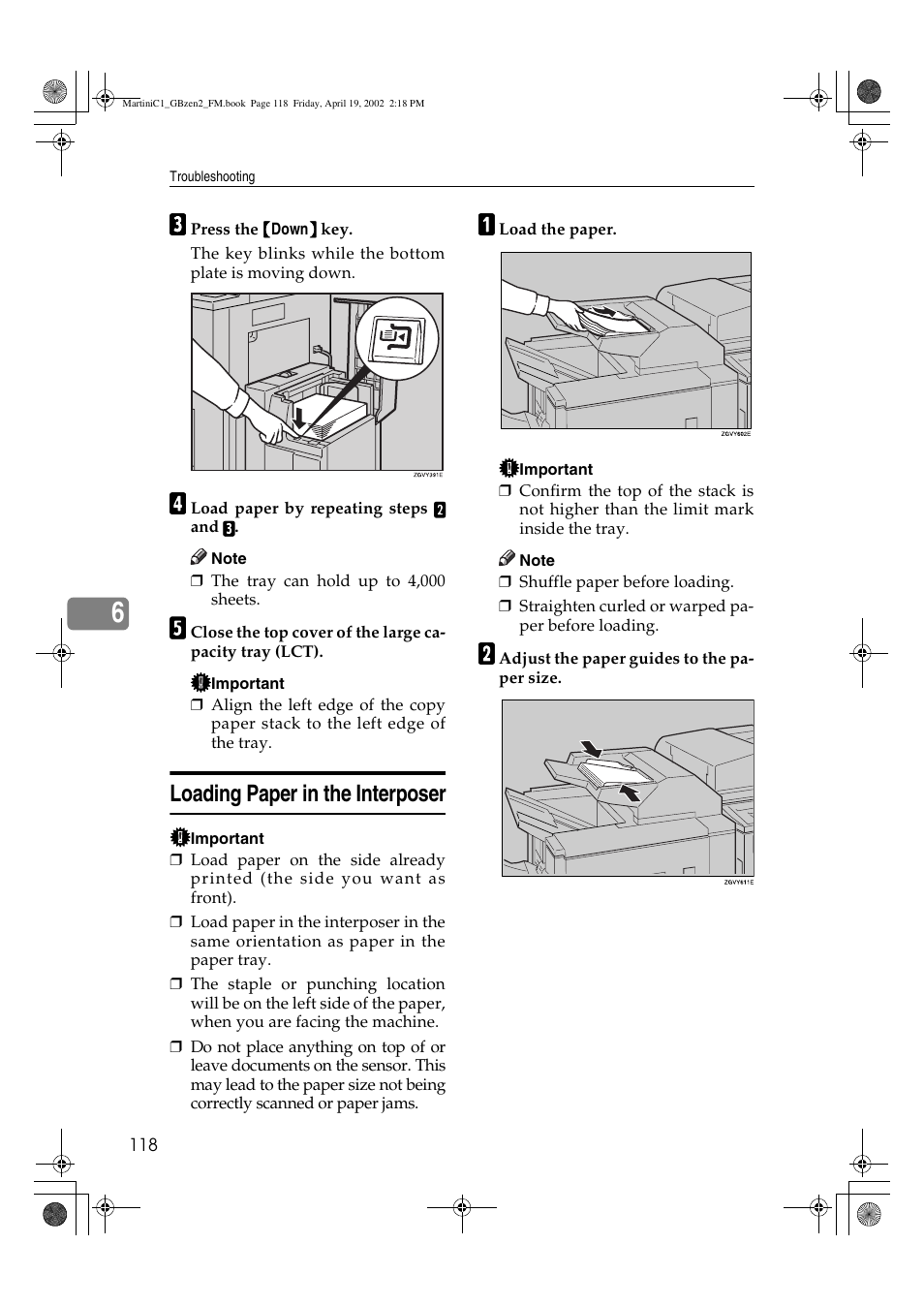 Loading paper in the interposer | Ricoh Aficio 2075 User Manual | Page 125 / 195