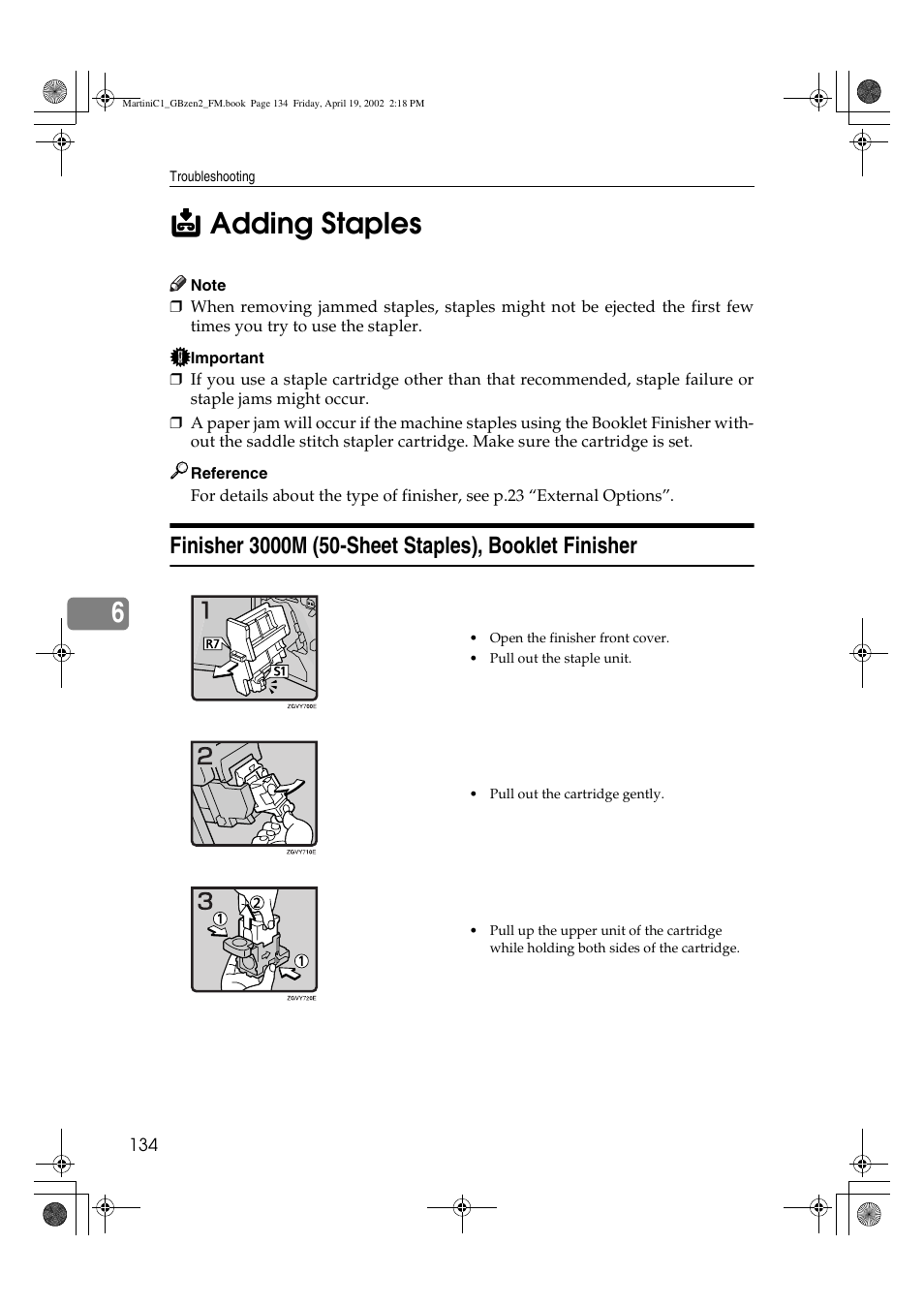 Adding staples | Ricoh Aficio 2075 User Manual | Page 141 / 195
