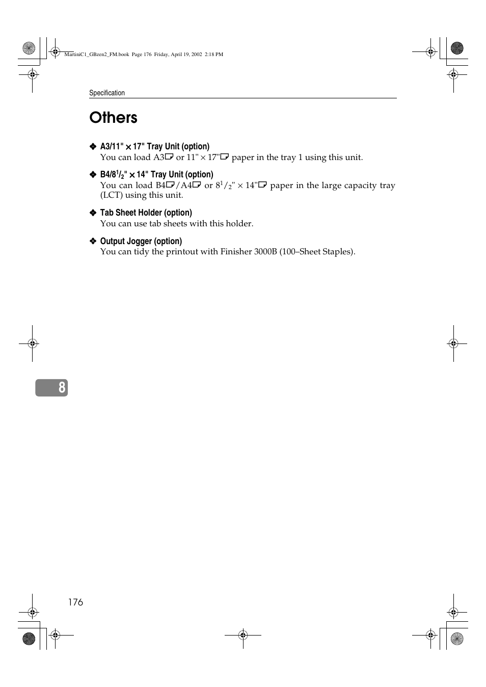 Others, 8others | Ricoh Aficio 2075 User Manual | Page 183 / 195