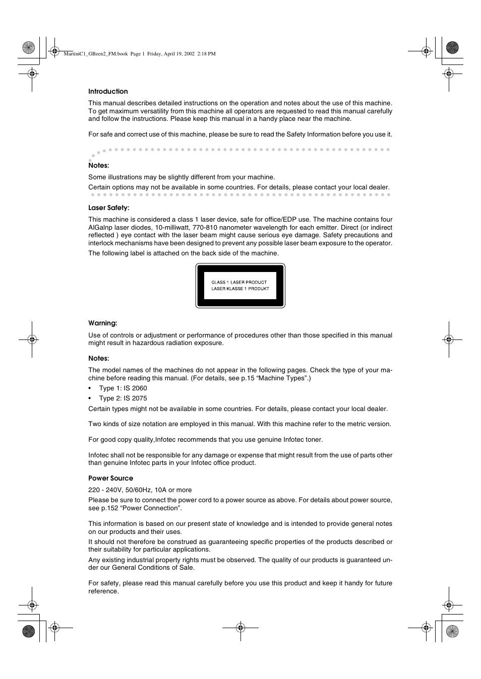 Ricoh Aficio 2075 User Manual | Page 2 / 195