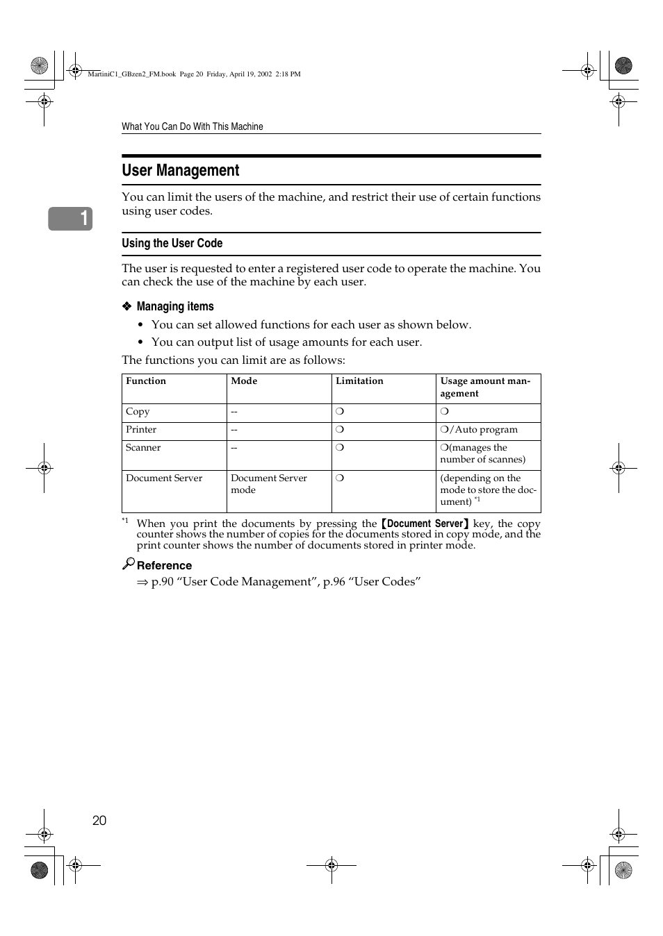 User management | Ricoh Aficio 2075 User Manual | Page 27 / 195