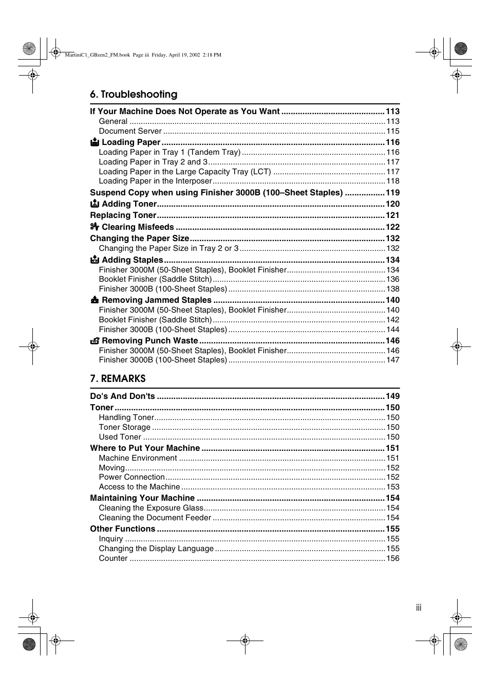 Ricoh Aficio 2075 User Manual | Page 6 / 195