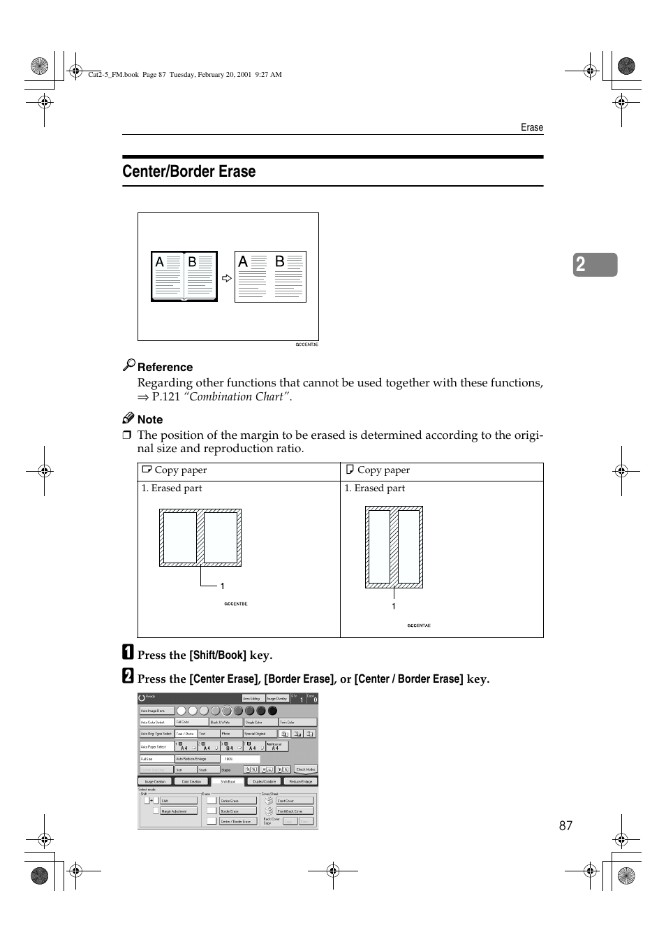 Center/border erase | Ricoh 6513 User Manual | Page 102 / 264