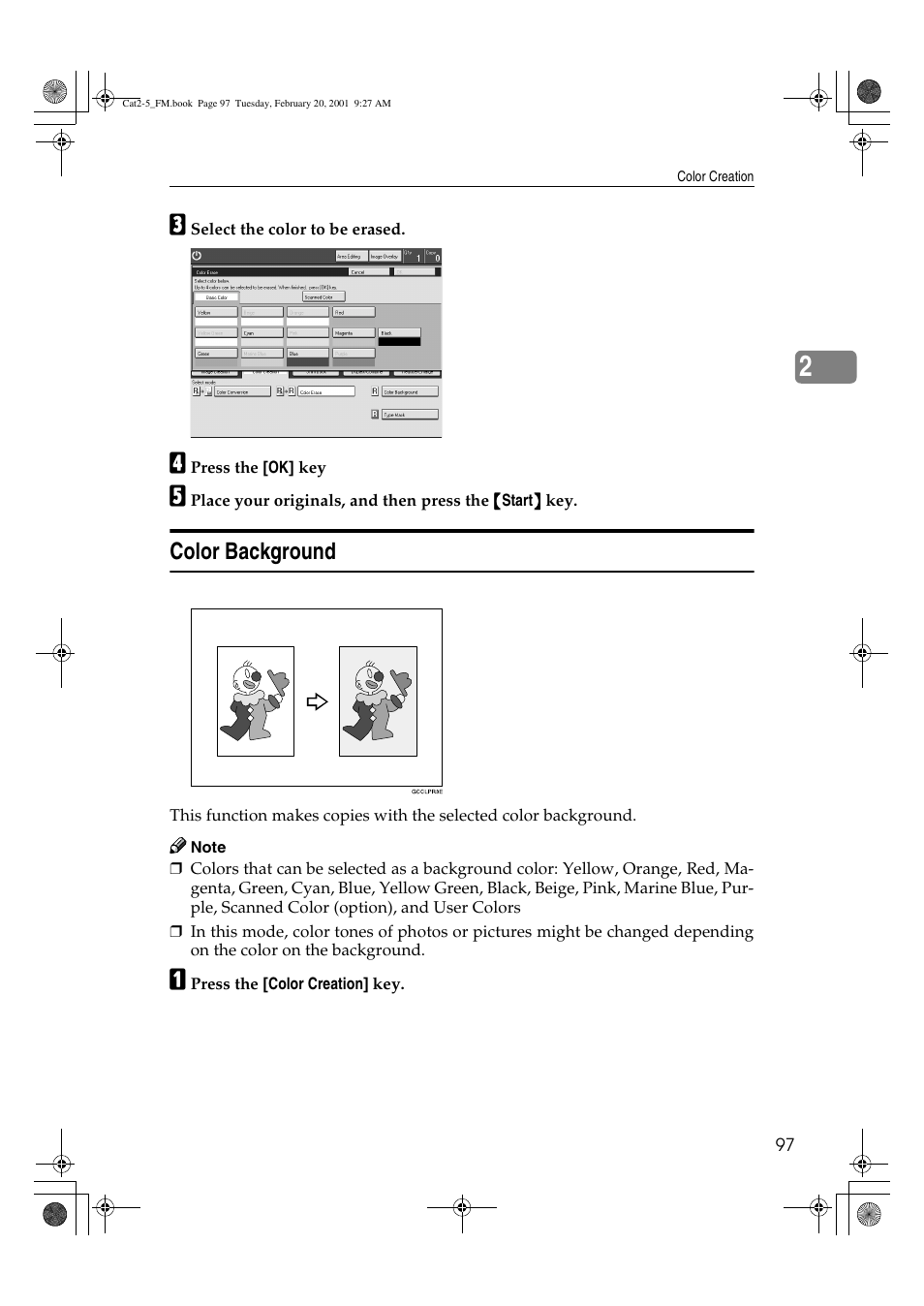 Color background | Ricoh 6513 User Manual | Page 112 / 264