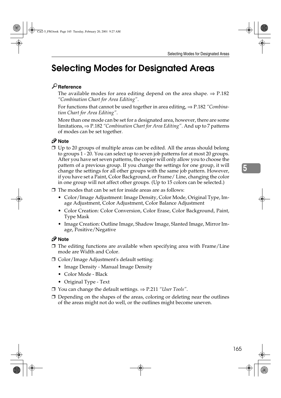 5selecting modes for designated areas | Ricoh 6513 User Manual | Page 180 / 264