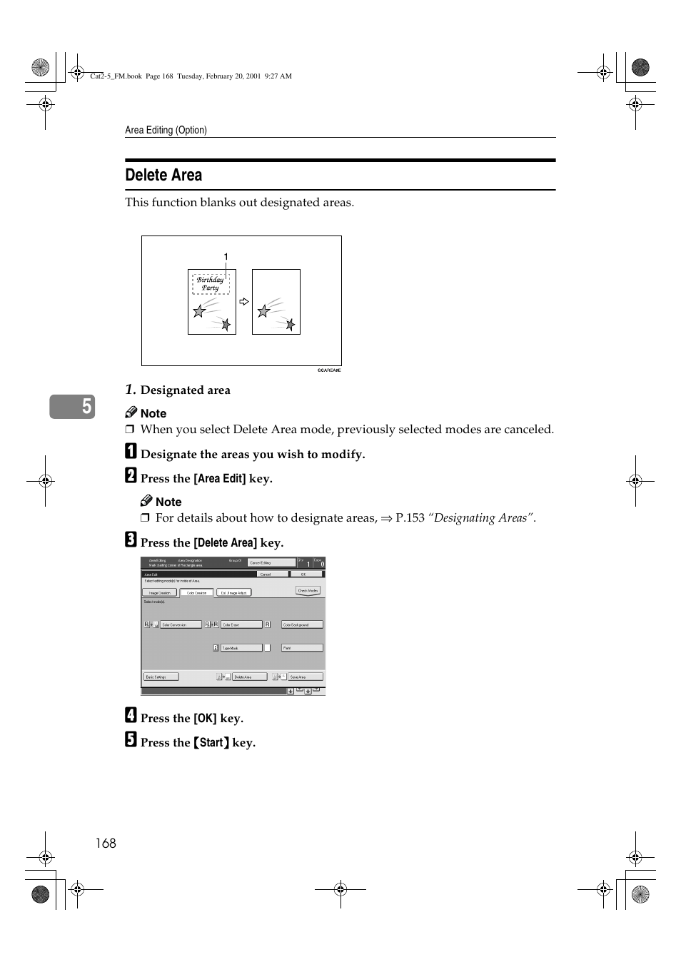 Delete area | Ricoh 6513 User Manual | Page 183 / 264