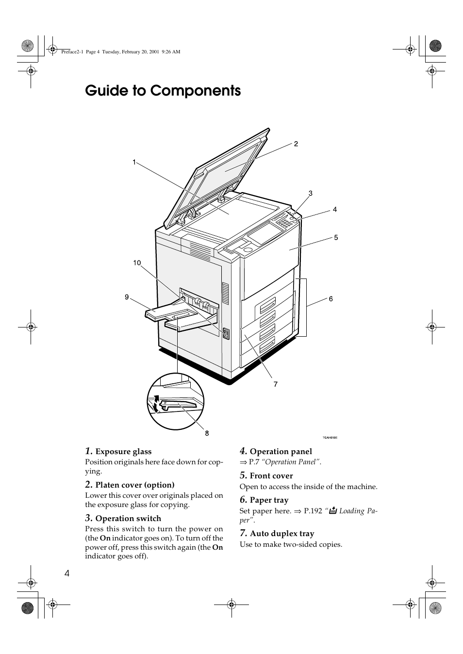 Guide to components | Ricoh 6513 User Manual | Page 19 / 264