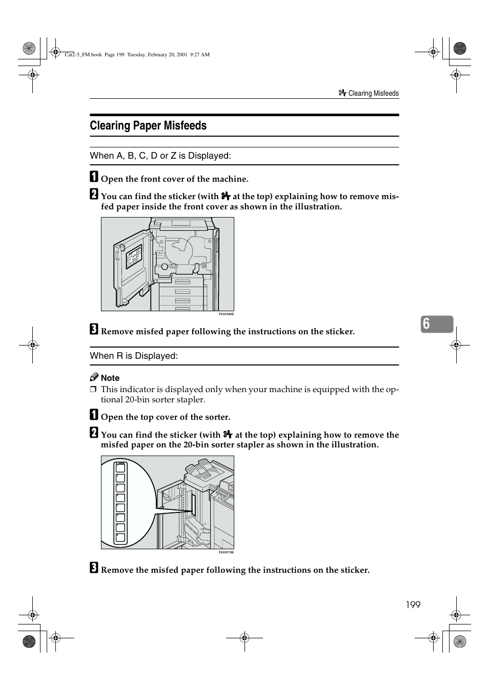 Clearing paper misfeeds | Ricoh 6513 User Manual | Page 214 / 264