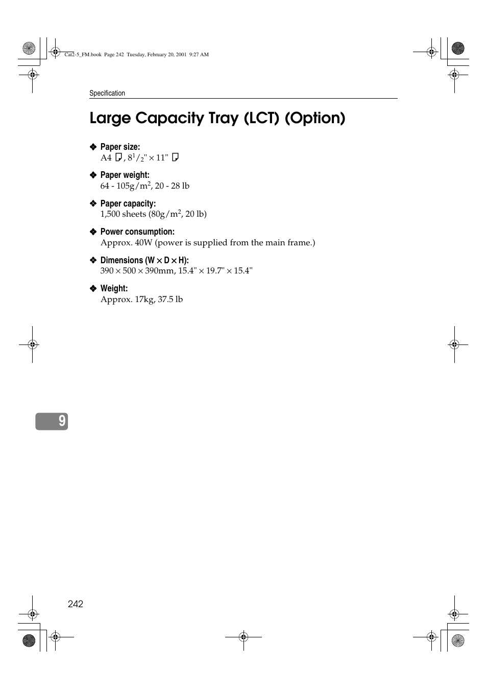 9large capacity tray (lct) (option) | Ricoh 6513 User Manual | Page 257 / 264