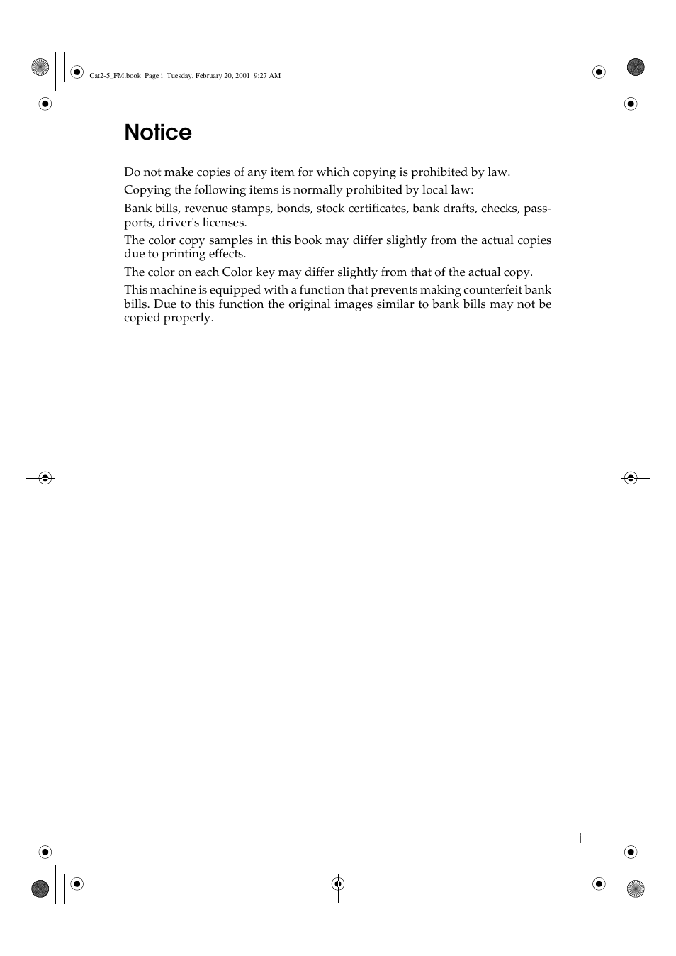 Notice | Ricoh 6513 User Manual | Page 4 / 264