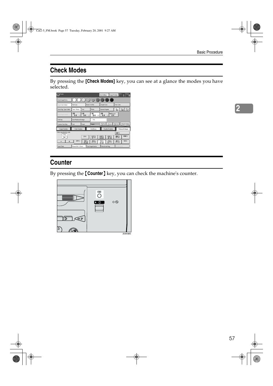 Check modes, Counter | Ricoh 6513 User Manual | Page 72 / 264