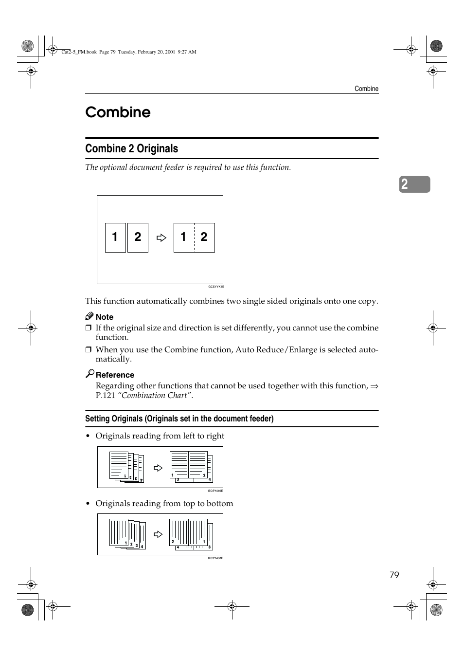 2combine, Combine 2 originals | Ricoh 6513 User Manual | Page 94 / 264
