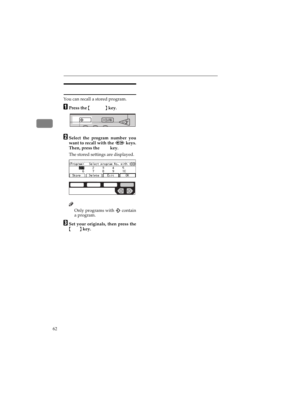 Recalling a program | Ricoh Aficio 340 User Manual | Page 111 / 494