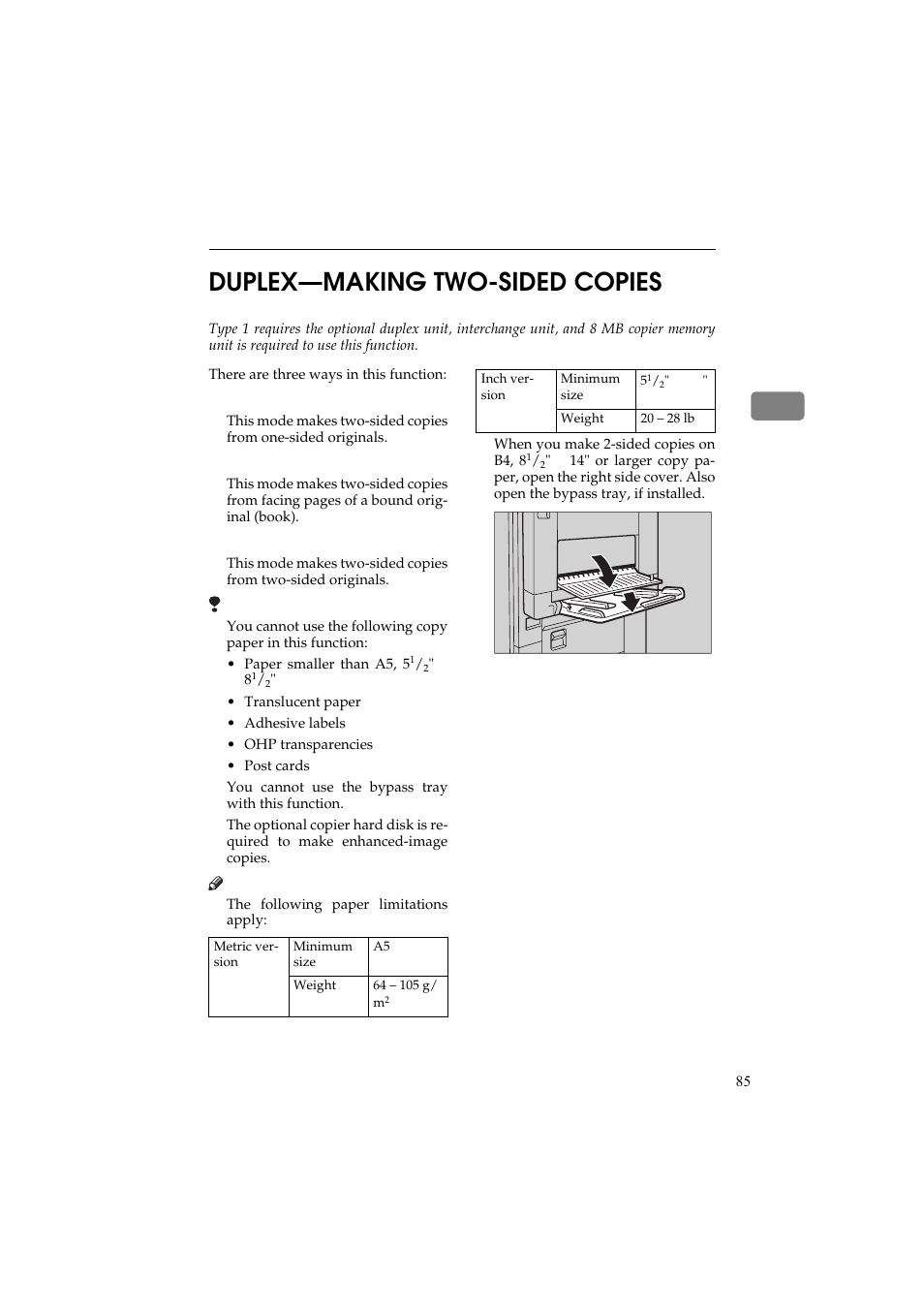 Duplex-making two-sided copies, 2duplex—making two-sided copies | Ricoh Aficio 340 User Manual | Page 134 / 494